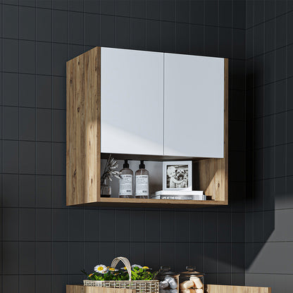 Roomart Waschmaschinenschrank DERIN-I – Waschmaschinen-Überbauschrank  – 65×180×65 cm – Waschküchen- & Hauswirtschaftsschrank – Weiß, Weiß-Eiche, Eiche & Anthrazit-Eiche