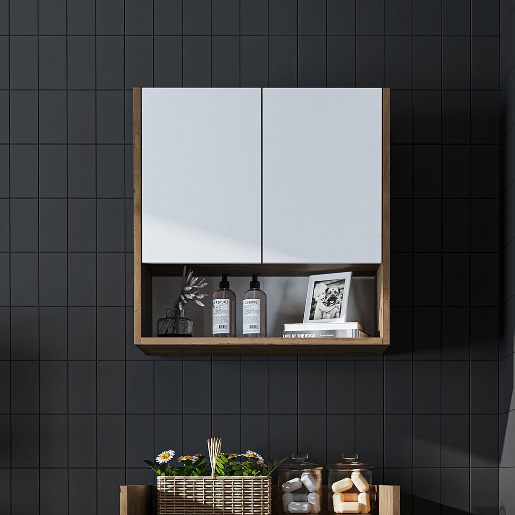 Roomart Waschmaschinenschrank DERIN-I – Waschmaschinen-Überbauschrank  – 65×180×65 cm – Waschküchen- & Hauswirtschaftsschrank – Weiß, Weiß-Eiche, Eiche & Anthrazit-Eiche
