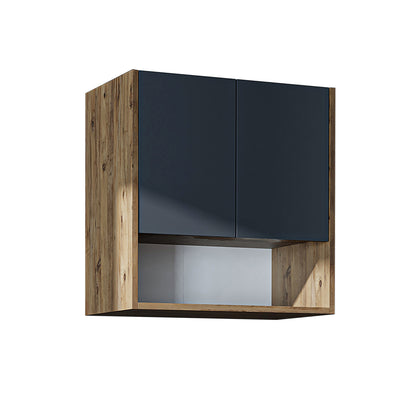 Roomart Waschmaschinenschrank DERIN-I – Waschmaschinen-Überbauschrank  – 65×180×65 cm – Waschküchen- & Hauswirtschaftsschrank – Weiß, Weiß-Eiche, Eiche & Anthrazit-Eiche