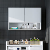 Roomart Waschmaschinenschrank DERIN-II – Waschmaschinen-Überbauschrank  – 100×180×65 cm – Waschküchen- & Hauswirtschaftsschrank – Weiß, Weiß-Eiche, Eiche & Anthrazit-Eiche