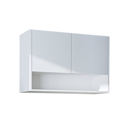 Roomart Waschmaschinenschrank DERIN-II – Waschmaschinen-Überbauschrank  – 100×180×65 cm – Waschküchen- & Hauswirtschaftsschrank – Weiß, Weiß-Eiche, Eiche & Anthrazit-Eiche