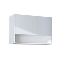 Roomart Waschmaschinenschrank DERIN-II – Waschmaschinen-Überbauschrank  – 100×180×65 cm – Waschküchen- & Hauswirtschaftsschrank – Weiß, Weiß-Eiche, Eiche & Anthrazit-Eiche