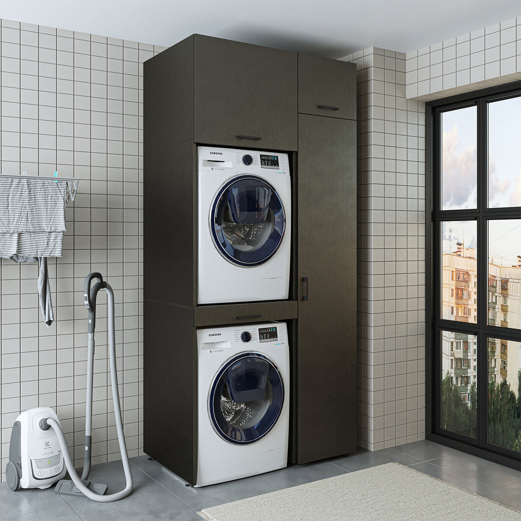 Roomart Waschmaschinenschrank, Trockner auf Waschmaschine • 112 cm breit • In 3 Farben