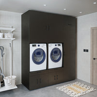 Roomart Überbauschrak für Waschküche & Hauswirtschaftsraum, (SERIE 3), 194 cm breit, in 3 Farben, Mit Schubladen und Ausziehbrett