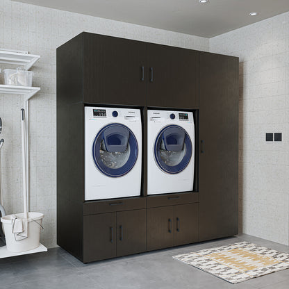 Roomart Überbauschrak für Waschküche & Hauswirtschaftsraum, (SERIE 3), 194 cm breit, in 3 Farben, Mit Schubladen und Ausziehbrett