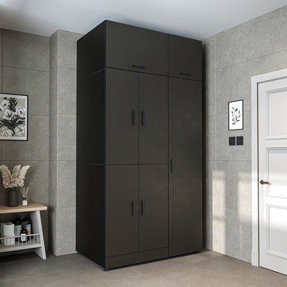 Roomart Waschmaschinenschrank - SERIE DORA-I-  115 cm breit -  Wasch- & Trocknerschrank mit Türen & Ausziehbrett, 115 cm breit, Waschmaschinen-Überbau für Waschküche & Hauswirtschaftsraum – Weiß, Weiß-Eiche, Anthrazit-Eiche, Eiche, Schwarz-Eiche