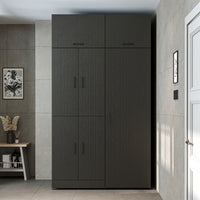 Roomart Waschmaschinenschrank- DORA-I- 130 cm breit – Waschmaschinen- & Trockner-Überbau mit Türen und Ausziehplatte, Bad & Waschküche, 5 Farben