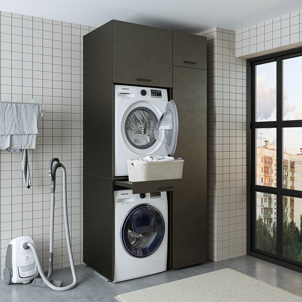 Roomart Waschmaschinenschrank, Trockner auf Waschmaschine • 112 cm breit • In 3 Farben