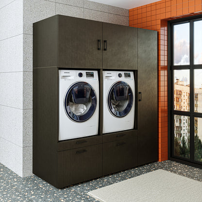 Roomart Waschmaschinenschrank SERIE 2 – Überbauschrank mit Schublade, Überbauschrank für Waschküche & Hauswirtschaftsraum – mit Ausziehbrett & Schublade – in 3 Farben