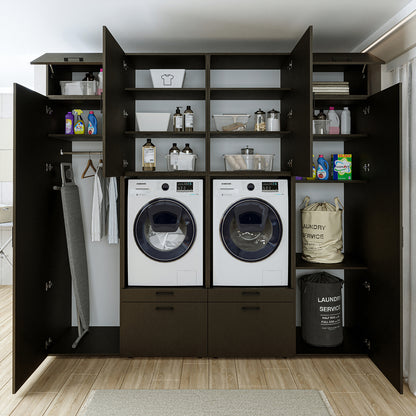 Roomart Waschmaschinenschrank SERIE 2 – Doppelschrank mit Seitenschränken, 3 Farben