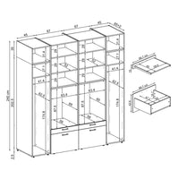 Roomart Waschmaschinenschrank SERIE 2 – Doppelschrank mit Seitenschränken, 3 Farben