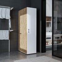 Roomart - DORA Armario alto 45cm ancho - Blanco - Roble blanco - Roble - Roble antracita - armario lavadora, estante lavadora, torre lavadora, armario, blanco, lavadoras, armario bajo, lavadora, secadora, armario hogar, armarios, armario baño, alto