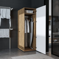 Roomart - DORA Armario Alto 60cm Ancho - Blanco - Roble Blanco - Roble Antracita - armario lavadora, estante lavadora, torre lavadora, armario, blanco, lavadoras, armario bajo, lavadora, secadora, armario hogar, armarios, armario baño, alto