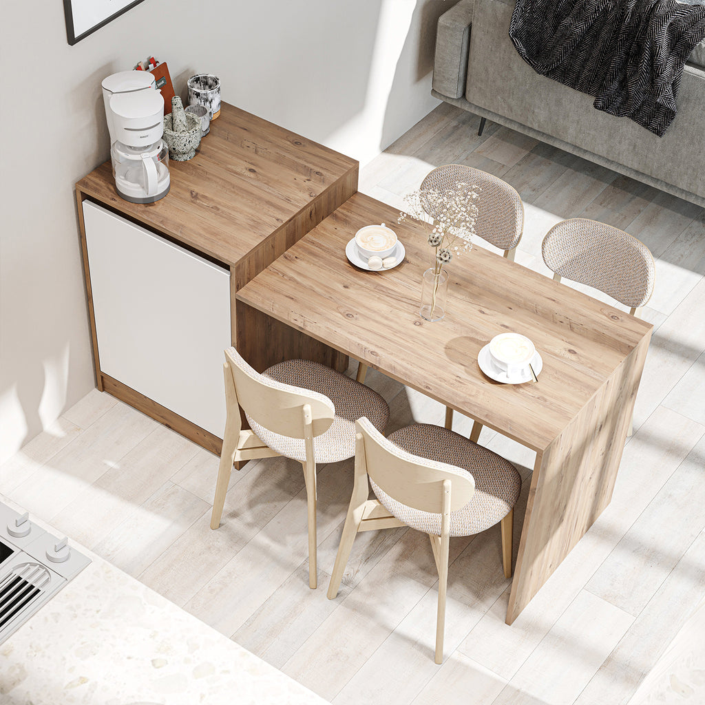 Roomart Küchentish mit Kücheninsel -Esstisch, Küchenschrank "MILANO" BHT: 160 X 85 X 60 cm