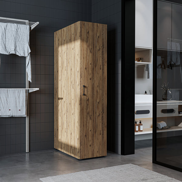 Roomart Hochschrank - SERIE DORA - 45 cm breit – schmaler Bad- & Mehrzweckschrank mit viel Stauraum – Weiß, Weiß-Eiche, Eiche oder Anthrazit-Eiche