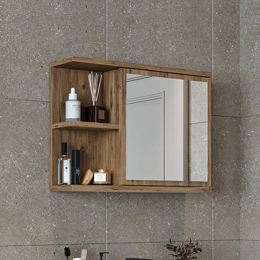Roomart Badezimmerspiegelschrank "ADA“ – moderner, kompakter 60 cm Badschrank mit Spiegel – in Weiß, Eiche, Anthrazit oder Schwarz