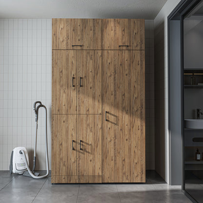 Roomart Waschmaschinenschrank „DORA 130 cm Breit“ für Waschmaschine & Trockner mit Regalböden, in 5 Farben • Weiß • Weiß Eiche • Anthrazit Eiche • Eiche • Schwarz Eiche (Kopie)