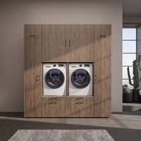 Roomart Waschmaschinenschrank SERIE 2 – Doppelschrank mit Seitenschränken, 3 Farben