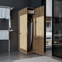 Roomart - DORA Armario alto 45cm ancho - Blanco - Roble blanco - Roble - Roble antracita - armario lavadora, estante lavadora, torre lavadora, armario, blanco, lavadoras, armario bajo, lavadora, secadora, armario hogar, armarios, armario baño, alto