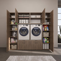 Roomart Waschmaschinenschrank 224 cm – 2 Geräte nebeneinander & Hochschrank | in 3 Farben