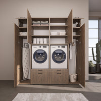 Roomart Schrankwand SERIE 2, 224 cm, für 2 Geräte mit 2 Hochschränken, in 3 Farben