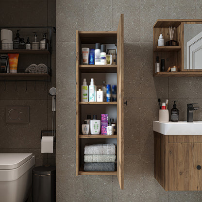 Roomart Bad-Seitenschrank ADA 110 cm – Moderner Bad-Hängeschrank mit Soft-Close – Viel Stauraum – Badezimmer Hochschrank – Weiß, Eiche, Anthrazit oder Schwarz