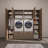 Roomart Waschmaschinenschrank 224 cm – 2 Geräte nebeneinander & Hochschrank | in 3 Farben