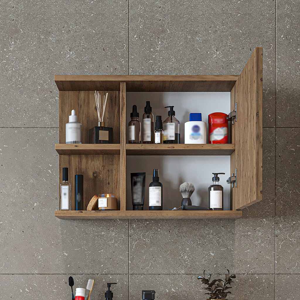 Roomart Badezimmerspiegelschrank ADA 60 cm – Moderner Spiegelschrank fürs Bad mit Soft-Close & Stauraum – Weiß, Eiche, Anthrazit oder Schwarz