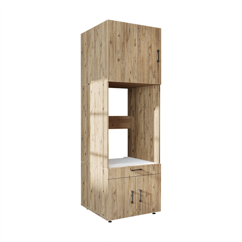 Roomart A3+B1 Waschmaschinenschrank 205 cm – Überbau, Ausziehbrett, Schublade | 3 Farben