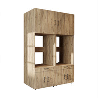 Roomart Waschmachinen Doppelschrrank Überbauschrank HBT: 205 x 134 x 66,8 cm, in 3 Farben-waschmaschinenschrank, waschmaschinenregal, waschturm, schrank, weiß, waschmaschinen, unterschrank, waschmaschine, trockner, haushaltsschrank, schränke, badschrank, 