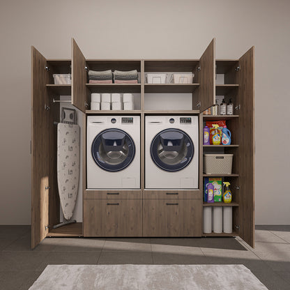 Roomart Waschmaschinenschrank 224 cm – 2 Geräte nebeneinander & Hochschrank | in 3 Farben