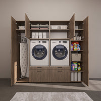 Roomart Waschmaschinenschrank 224 cm – 2 Geräte nebeneinander & Hochschrank | in 3 Farben