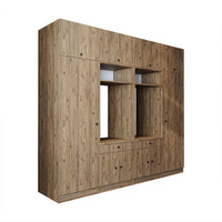 Roomart mueble de pared para lavadero - 254 cm de ancho - con estante extraíble - en - blanco - roble - roble negro - mueble de baño, lavabo, mueble de baño, mueble de baño, baño, con, mueble de baño, mueble de baño, conjunto, lavabo, mueble, ba