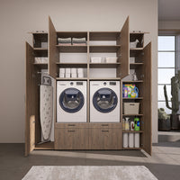 Roomart Schrankwand SERIE 2, 224 cm, für 2 Geräte mit 2 Hochschränken, in 3 Farben