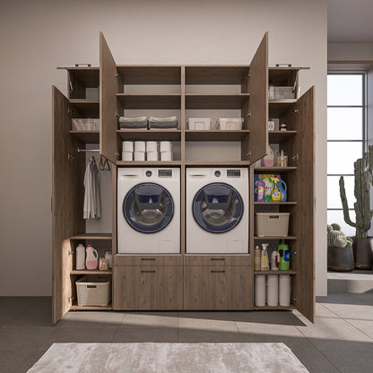 Roomart Schrankwand SERIE 2, 224 cm, für 2 Geräte mit 2 Hochschränken, in 3 Farben