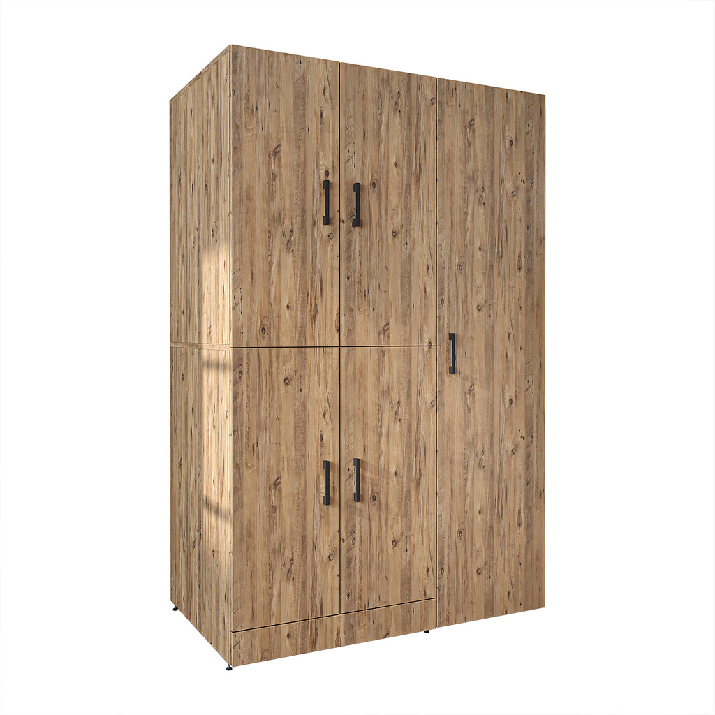 Roomart washing machine cabinet " DORA SET" for dryer & washing machine, 115 cm wide, in 4 colors, with doors & pull-out shelf - white - white oak - anthracite oak - oak - washing machine cabinet, washing machine shelf, washing tower, cabinet, white, washing machine