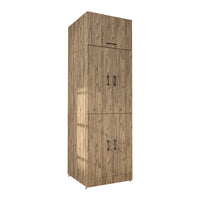 Roomart Waschmaschinenschrank „DORA“ für Waschmaschine & Trockner mit Regalböden, in 5 Farben • Weiß • Weiß Eiche • Anthrazit Eiche • Eiche • Schwarz-Eiche