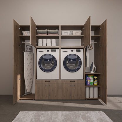 Roomart Waschmaschinenschrank 224 cm – 2 Geräte nebeneinander & Hochschrank | in 3 Farben