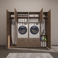 Roomart Waschmaschinenschrank 224 cm – 2 Geräte nebeneinander & Hochschrank | in 3 Farben