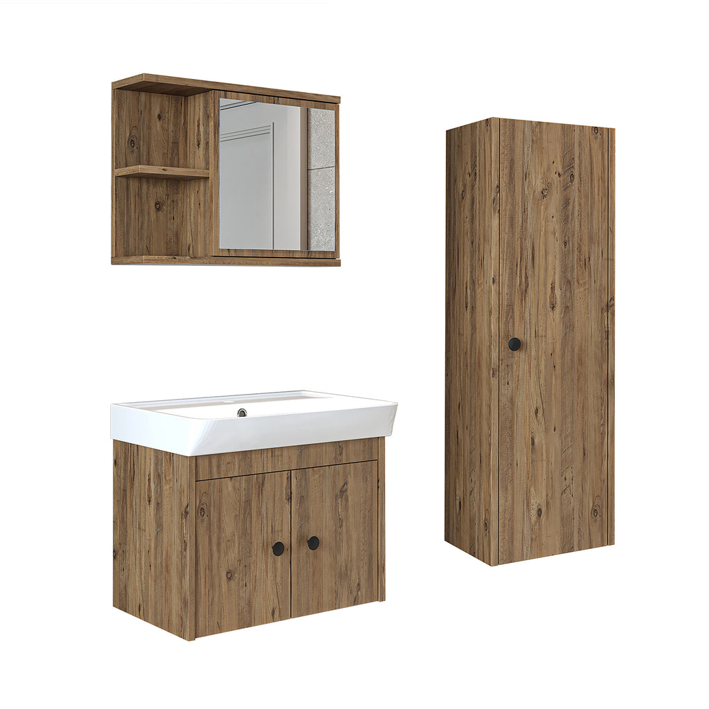 Bathroom furniture set - ADA - Vanity unit with washbasin - Mirror cabinet - Side cabinet - Bathroom furniture - bathroom cabinet, washbasin, bathroom furniture, bathroom cabinet, bathroom, with, vanity unit, bathroom furniture, set, washbasin, furniture, bathroom, bathroom