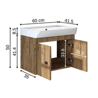 Roomart Badmöbel-Set ADA, 60 cm, mit Keramik-Waschbecken, in 6 Farben