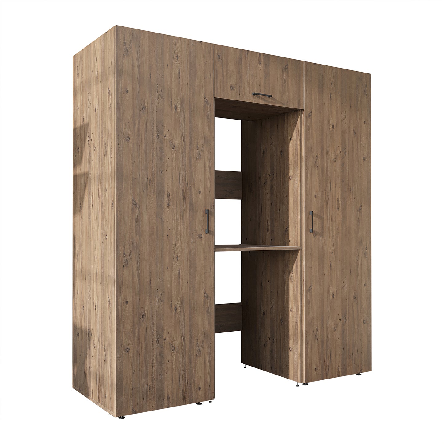 Roomart DUO-I Schrankwand 187 cm – Waschmaschine & Trockner übereinander & Hochschrank | in 3 Farben