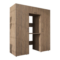 Roomart DUO-I Schrankwand 187 cm – Waschmaschine & Trockner übereinander & Hochschrank | in 3 Farben