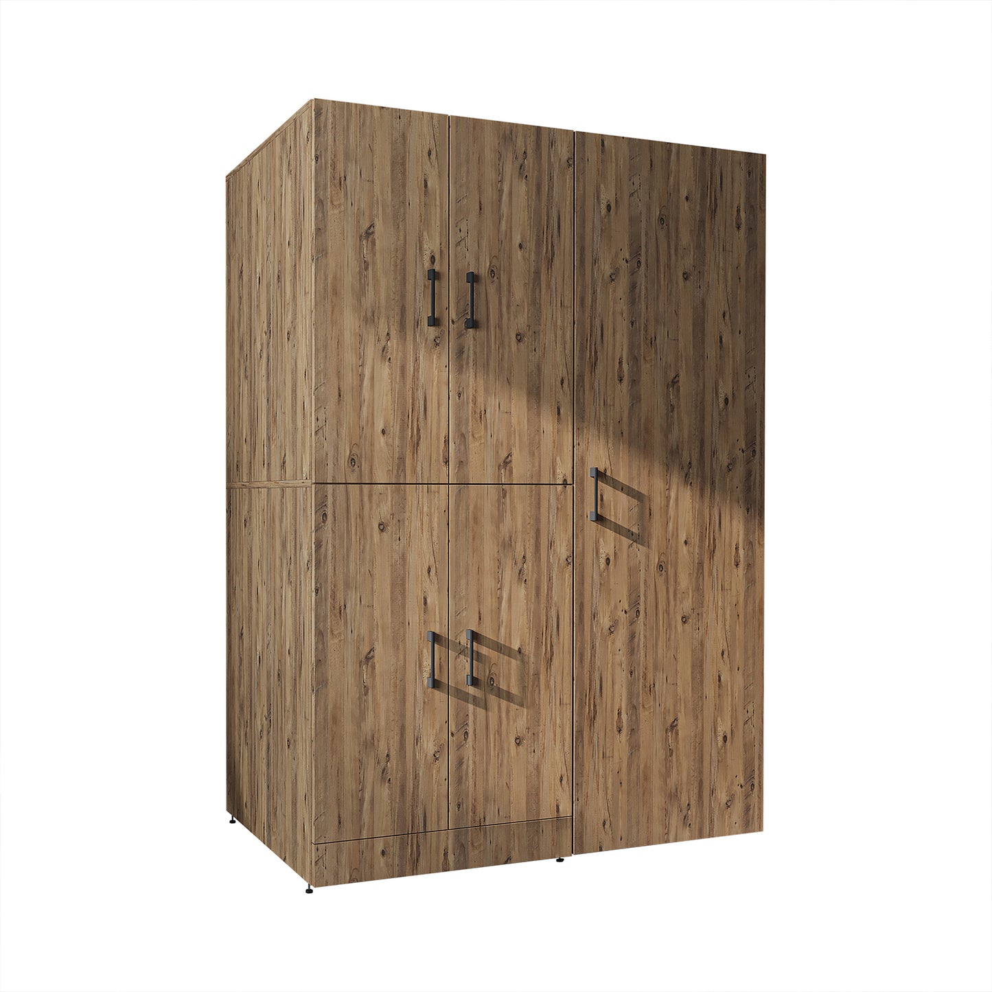 Roomart Waschmaschinenschrank „DORA 130 cm Breit“ für Waschmaschine & Trockner mit Regalböden, in 5 Farben • Weiß • Weiß Eiche • Anthrazit Eiche • Eiche • Schwarz Eiche (Kopie)