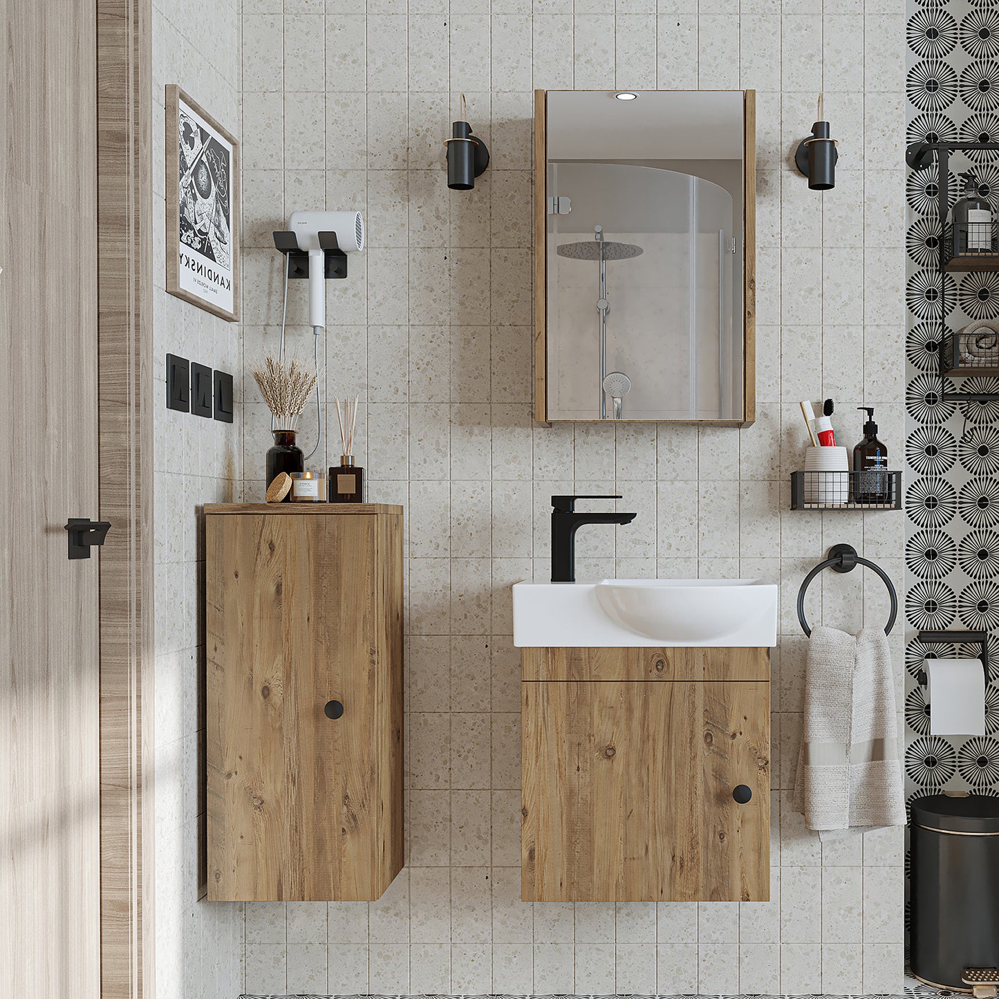 Badmöbelset • PUNTO • Unterschrank mit Waschbecken • Badezimmer Möbel • Gäste WC