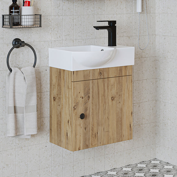 Roomart Waschbeckenunterschrank PUNTO, 46,5 cm, mit Keramikbecken, in 4 Farben