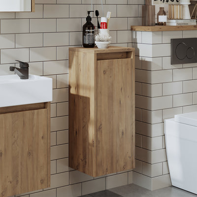 Roomart Badezimmer Seitenschrank, 30 cm, hängend mit Tür und offenem Fach, in 5 Farben