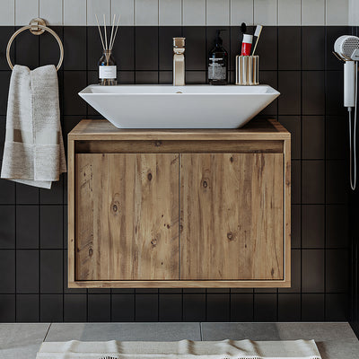 Roomart ATLANTIC Waschtisch mit Unterschrank, 65 cm, mit oder ohne Aufsatzbecken, in 5 Farben