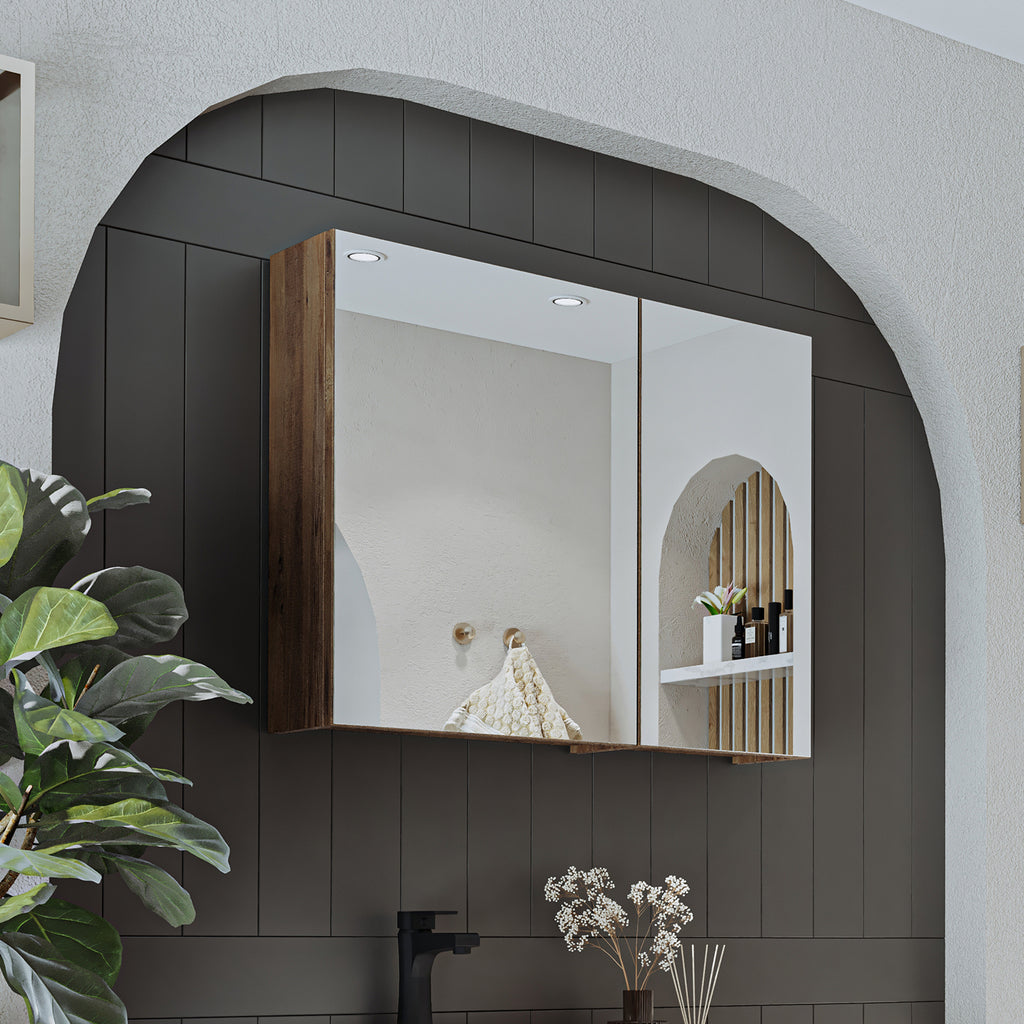 Roomart Badezimmerspiegelschrank "Gusto“ – 75/90/105 cm – in Weiß oder Eiche – moderner Badschrank mit Spiegel Roomart Badezimmerspiegelschrank "Gusto“ – 75/90/105 cm – in Weiß oder Eiche – moderner Badschrank mit Spiegel-  badezimmerspiegelschrank, mirro