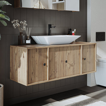 Roomart Badmöbel GUSTO-ATL 120 cm – Keramik Waschbecken &/oder Unterschrank – Modernes Design – Varianten wählbar – Eiche oder Weiß